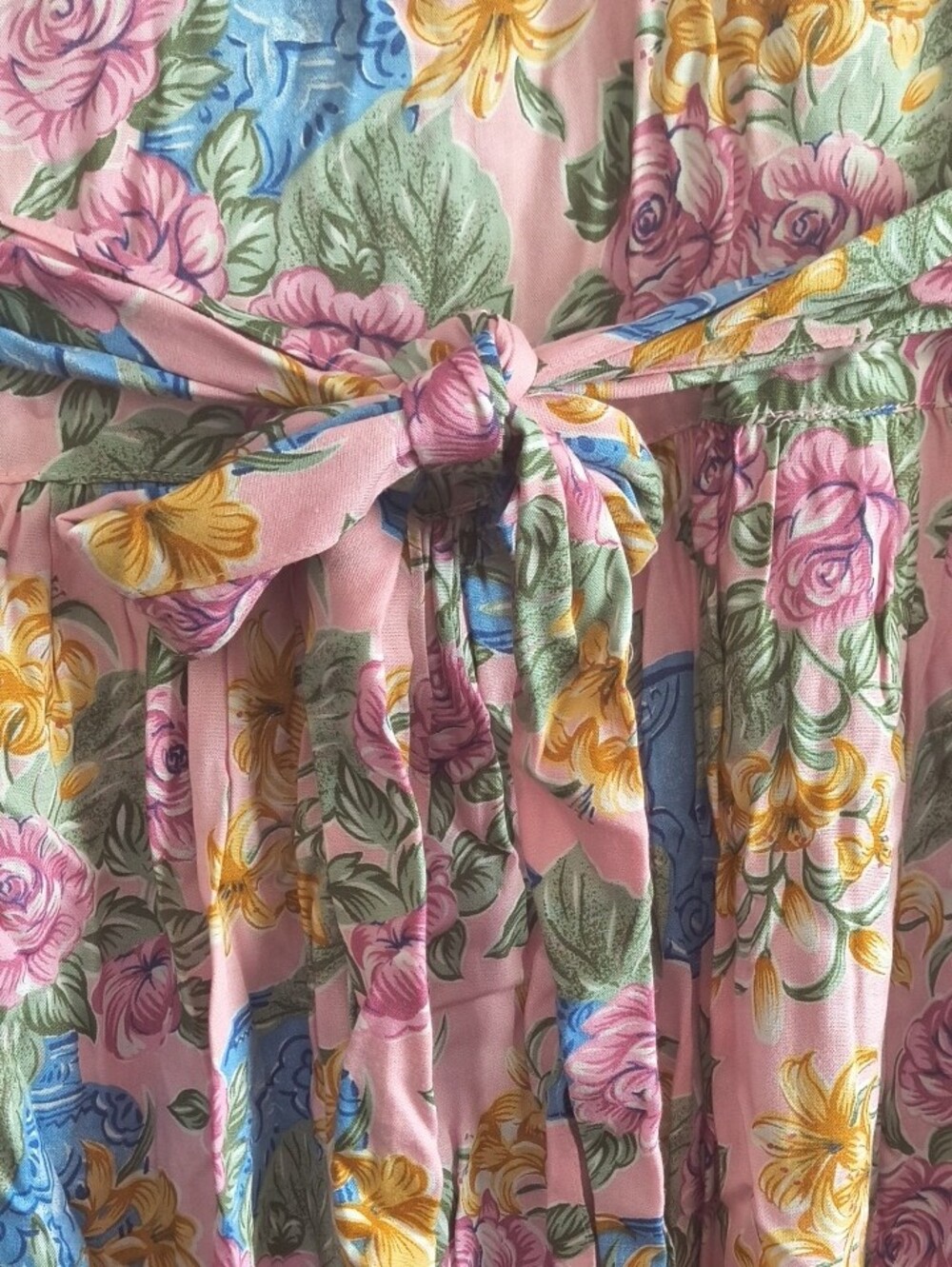 Erika Pink Floral Sleeveless Midi Dress #0027 - Picture 5 of 15